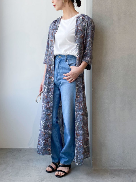 nano universe ナノ ユニバースのコーディネート ビンテージ感のあるペイズリー柄が目を引くワンピースをガウン風にコーディネート ルミネ 通販 アイルミネ I Lumine