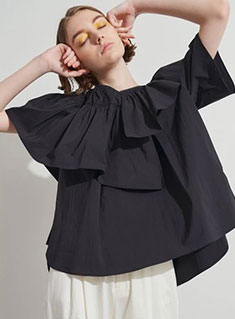 【ELENDEEK】ASYMMETRY FLARE NECK BL