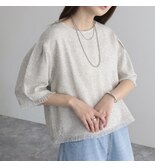 【PreOrder】ツィードフリンジ半袖ブラウス