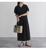 【PreOrder】花柄／無地ウエストシェイプワンピース