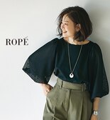 【ROPE'】＜店頭でも好評＞カットソー×レースのコンビトップス