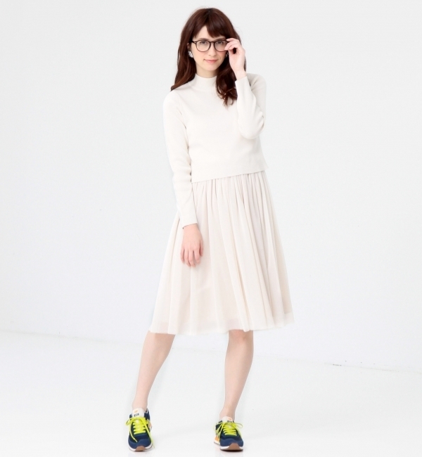 ニット×チュールセットアップワンピース/AEBC KNIT チュール SET UP OP