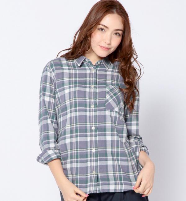 コットンチェックレギュラーシャツ/ AEBC C/CHK REG SHT