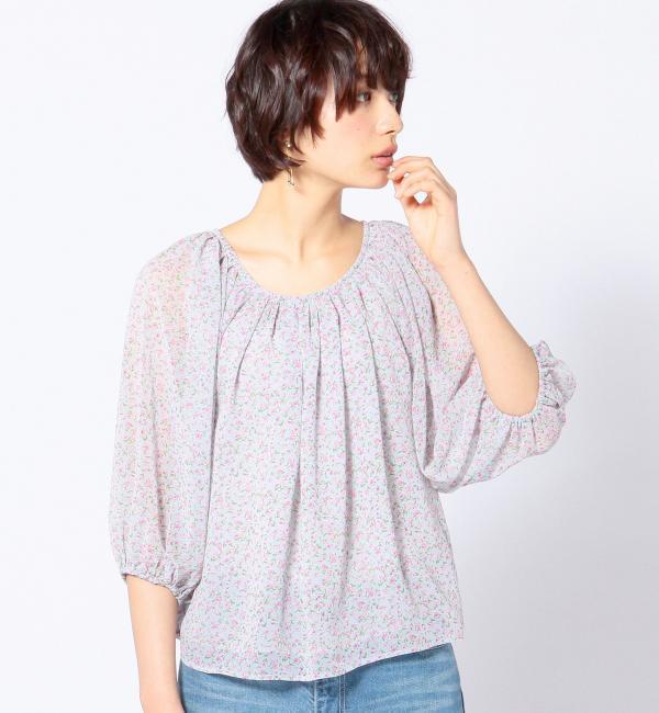 小花柄プリントギャザーブラウス/ AEFC コバナPRT ギャザーBLUS