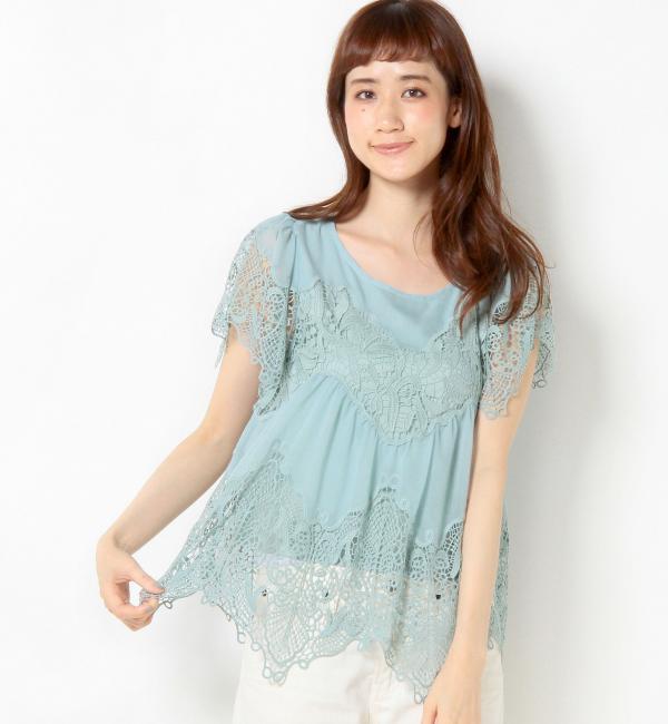レースボーダーブラウス/AEＦC LACE BOR BLUS