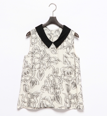 JCT カット ジャカード フラワー ノースリーブ / 花柄