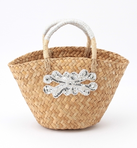 LIL フラワー EMB マルシェ カゴバッグ