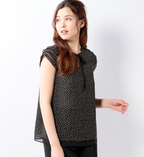 【ジュエルチェンジズ/Jewel Changes】 ★JOC シフォン ドット リボン ブラウス [送料無料]