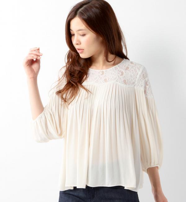 【ジュエルチェンジズ/Jewel Changes】 ☆JOC レース×プリーツ チュニック [送料無料]