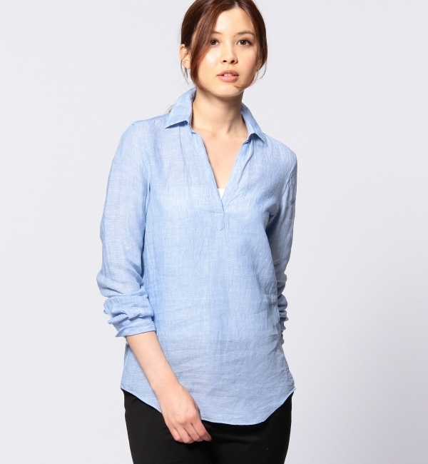 ○UAB リネン スキッパー シャツ?