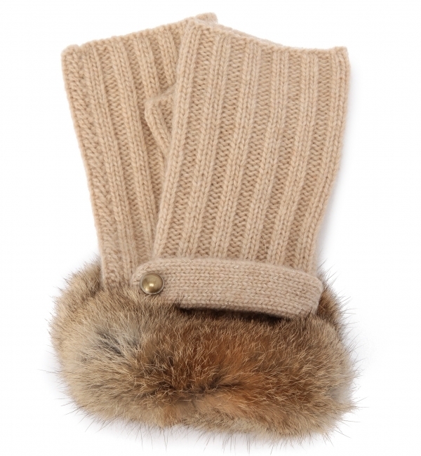 ＜VINCENT PRADIER（ヴィンセントプラディエ）＞ KNIT*FUR F/LESS グローブ