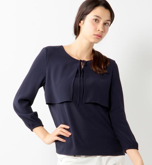 UAB TA/P リボン フレア ブラウス