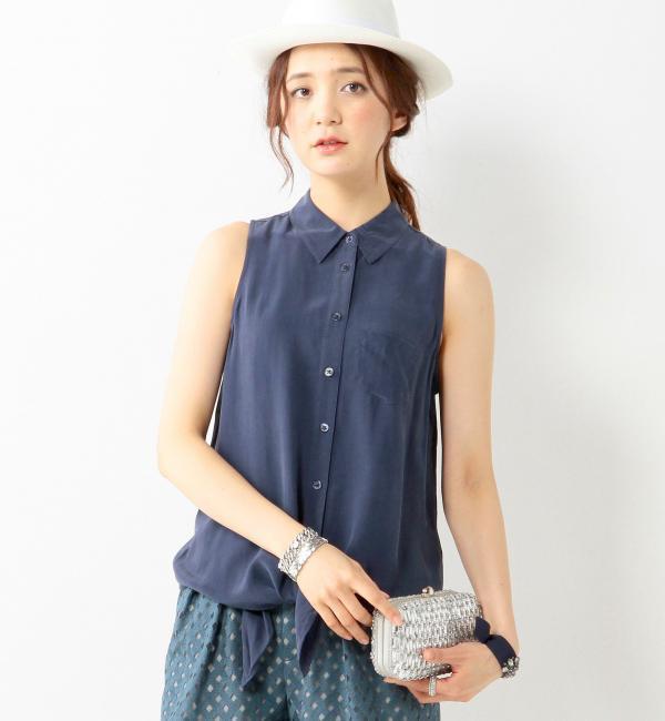 ＜EQUIPMENT（エキプモン）＞フロントリボン シャツ