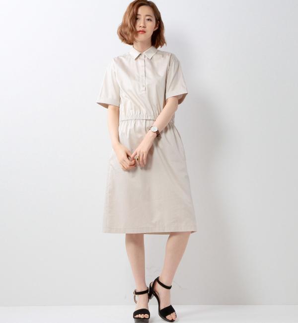 【ユナイテッドアローズ/UNITED ARROWS】 UAW CTN ギャザー シャツワンピース [送料無料]