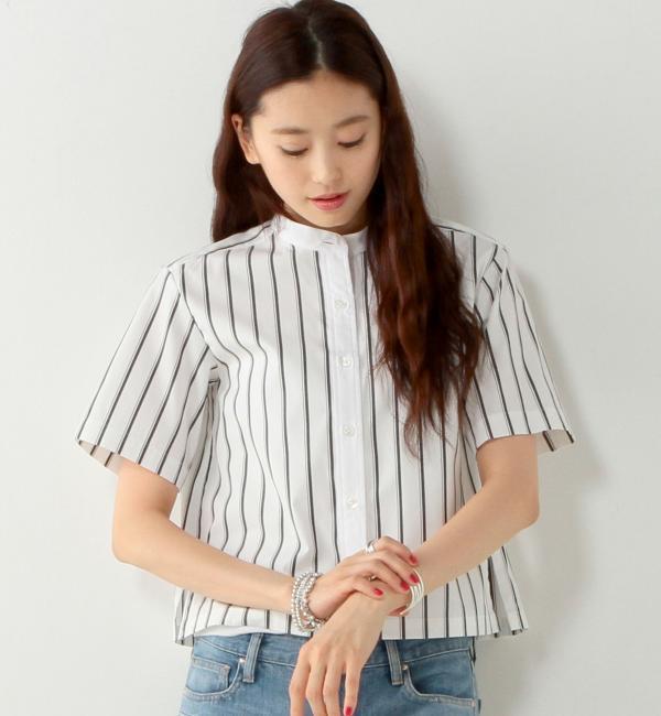 【ユナイテッドアローズ/UNITED ARROWS】 UAW C ストライプ バンドカラー シャツ [送料無料]