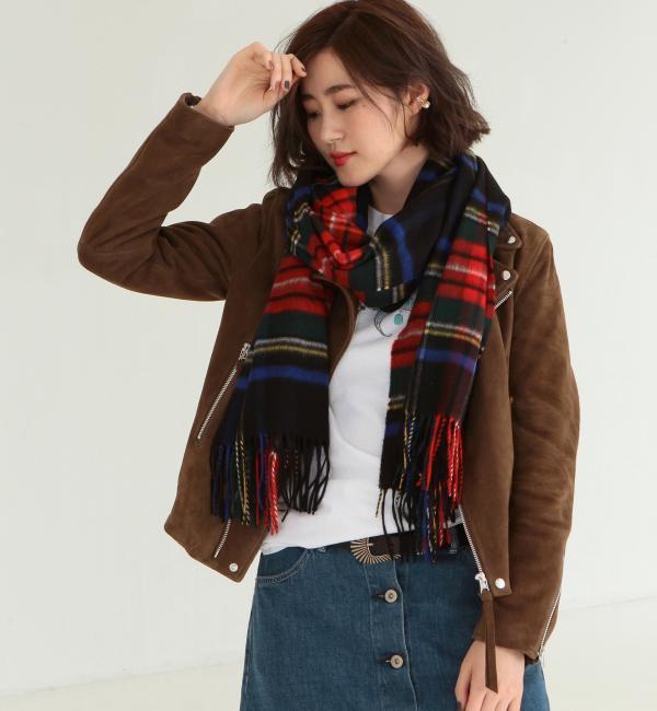 【ユナイテッドアローズ/UNITED ARROWS】 ＜JOHNSTONS（ジョンストンズ）＞チェック ストール† [送料無料]