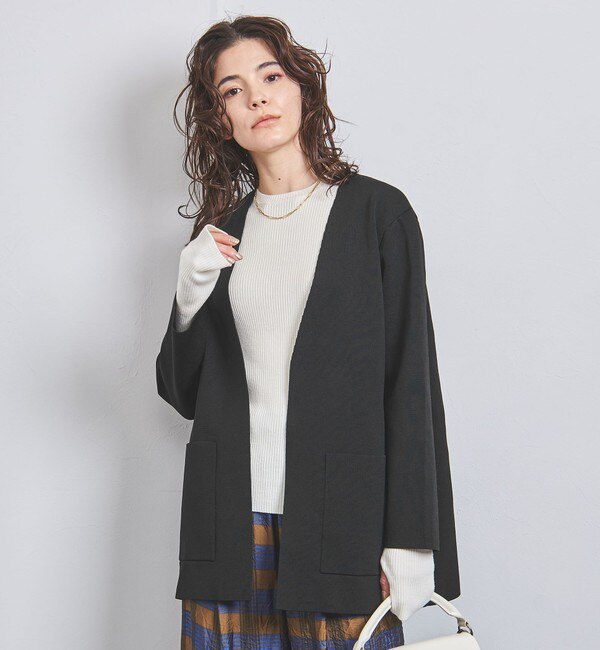 WEB限定】PE Vノーカラー ニットジャケット|UNITED ARROWS(ユナイテッドアローズ)の通販｜アイルミネ