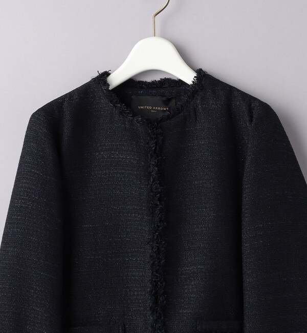 スラブ ツイード ノーカラー ジャケット|UNITED ARROWS(ユナイテッドアローズ)の通販｜アイルミネ