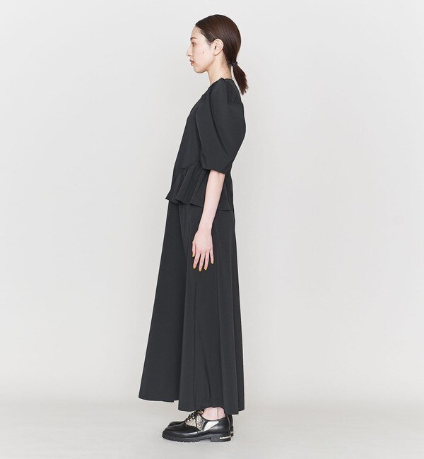 <ASTRAET>PE ボリュームスリーブ サイドフリル ワンピース