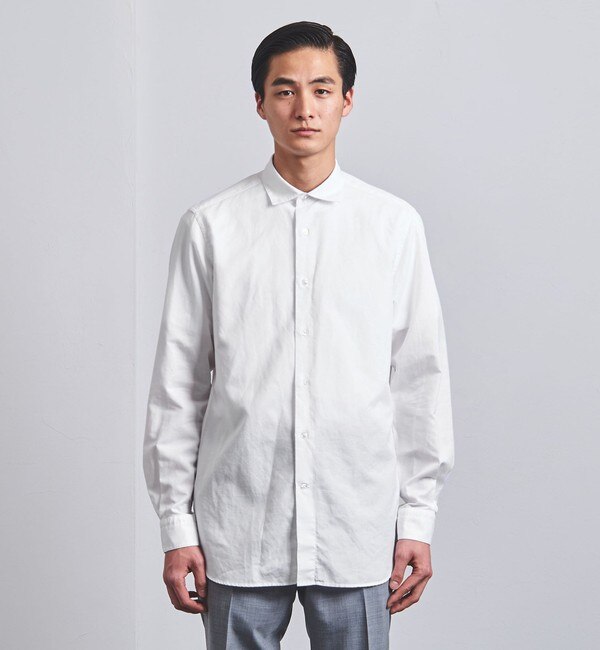 コットンリネン シャンブレー ホリゾンタルカラーシャツ|UNITED ARROWS 