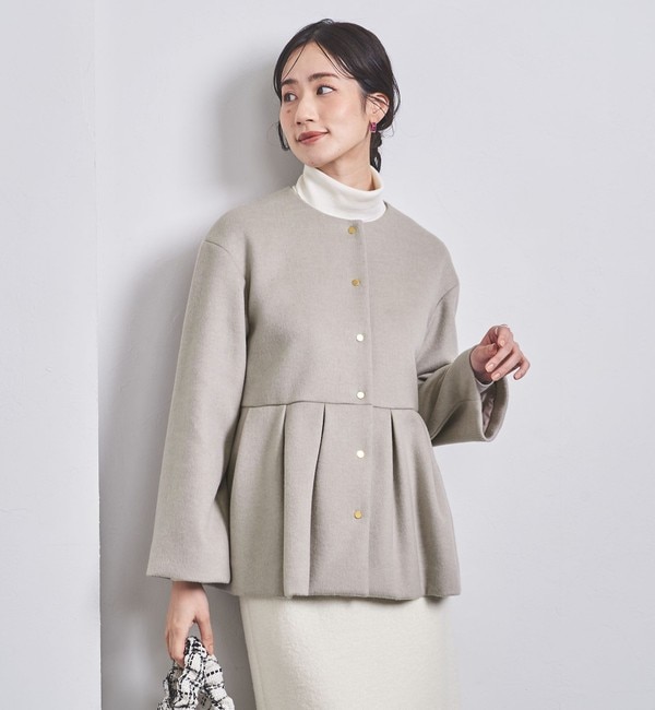 ★韓国★ペプラム バラ　薔薇　デザイン　ショート　コート　ジャケット