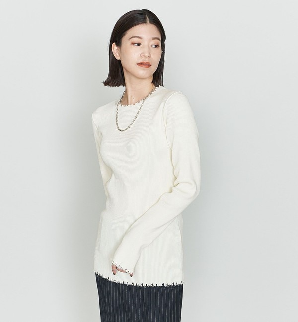 ASTRAET＞14G クラッシュ リブ クルーネックニット|UNITED ARROWS