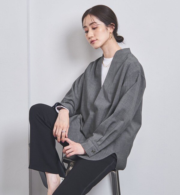 人気☆UNITED ARROWS  アローズタフタ ステッチ ペプラム ブラウス