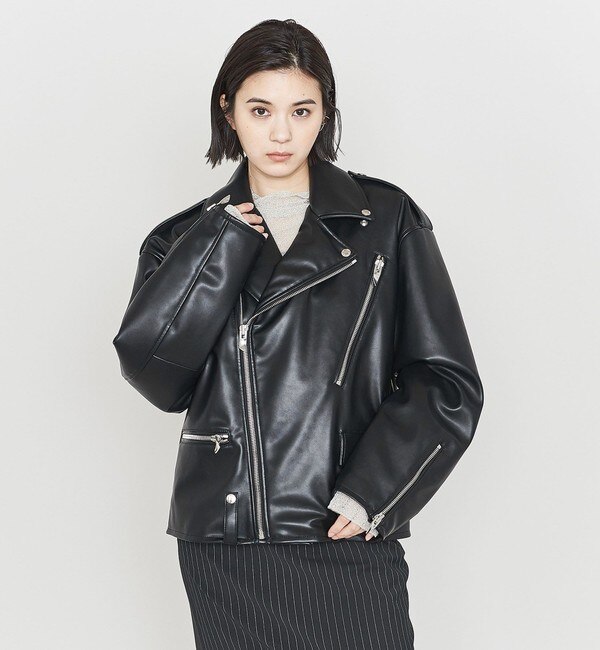 ASTRAET＞フェイクレザー ビッグ ライダースジャケット|UNITED ARROWS