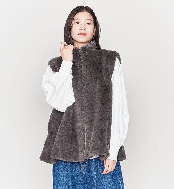 UNITED ARROWS ASTRAET ジレ ファー ベスト-