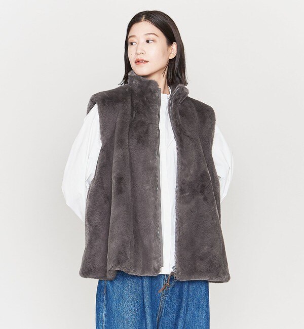 ASTRAET＞フレア フェイクファーベスト|UNITED ARROWS(ユナイテッド