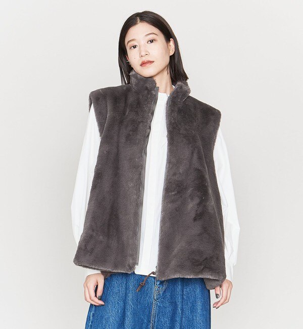 UNITED ARROWS ASTRAET ジレ ファー ベスト-