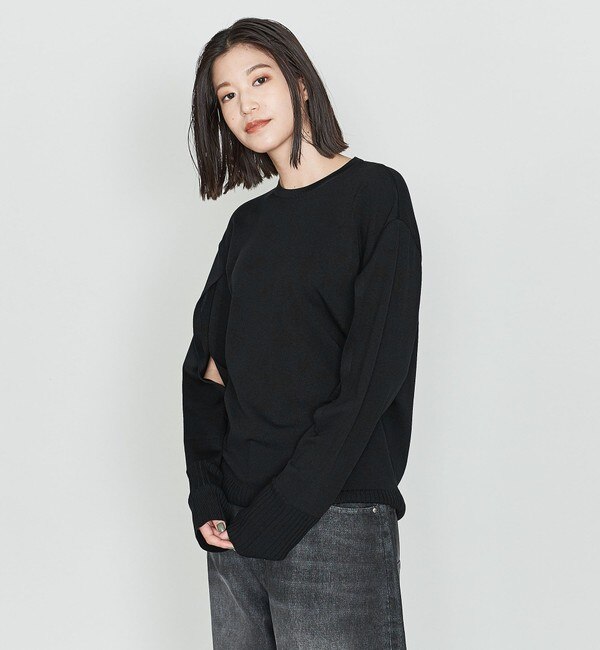 ASTRAET＞16G スリットスリーブ クルーネックニット|UNITED ARROWS