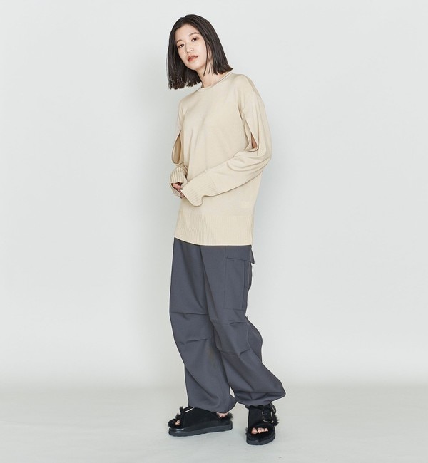 ASTRAET＞16G スリットスリーブ クルーネックニット|UNITED ARROWS