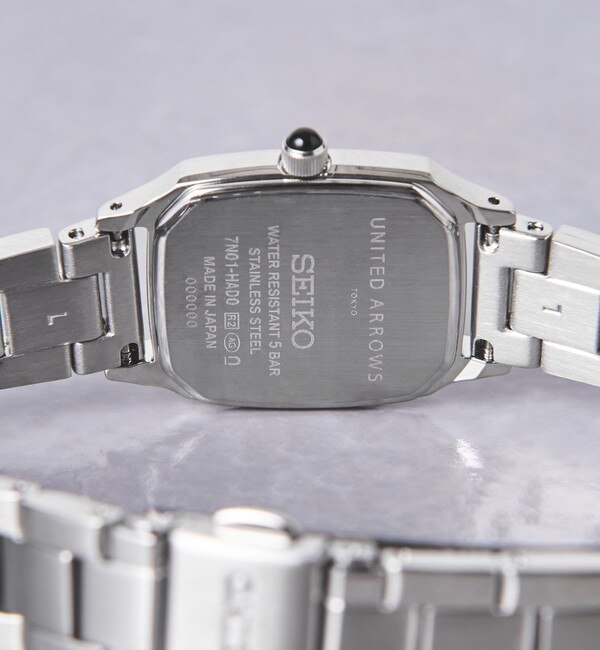 UNITED ARROWS 【別注】＜SEIKO＞スクエア レザー腕時計-