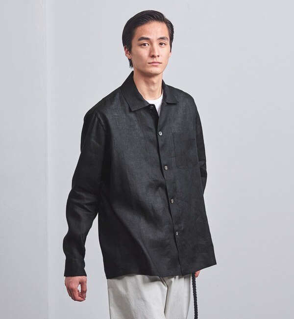 UNITED ARROWS＞ ウールビエラ ソリッド バンドカラー シャツ|UNITED