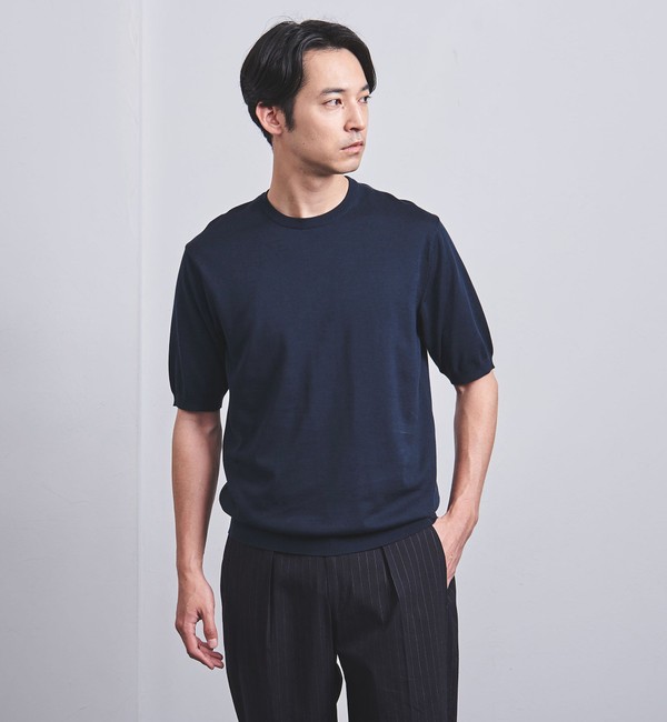 ギザ コットン ハイゲージ クルーネック ニットTシャツ|UNITED ARROWS 