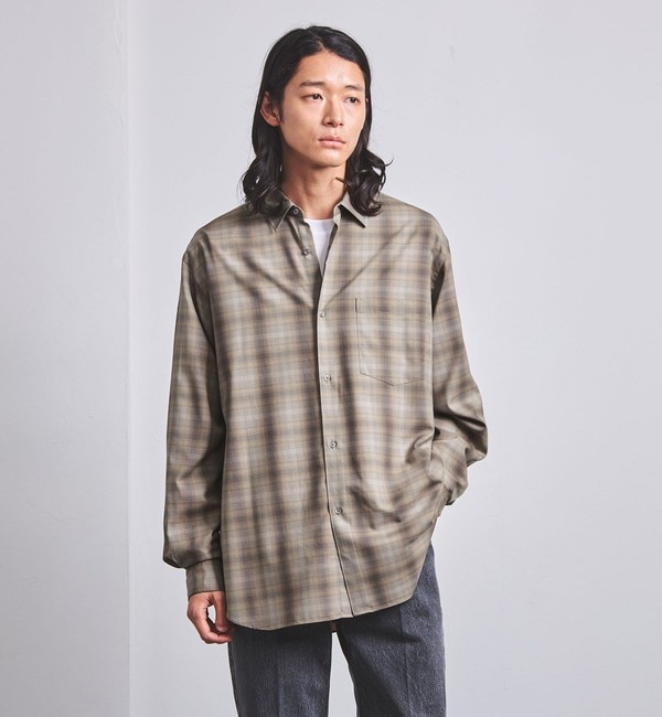 UNITED ARROWS＞ ウールビエラ ソリッド バンドカラー シャツ|UNITED ARROWS(ユナイテッドアローズ)の通販｜アイルミネ