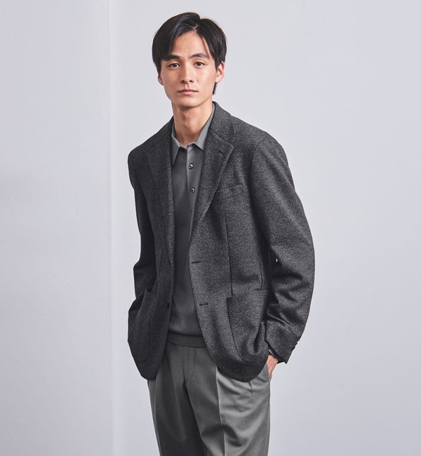 メンズファッションオススメ|【ユナイテッドアローズ/UNITED ARROWS】 ヘリンボーン ジャージ ２Bシングルジャケット COMFORT EASY―MODEL