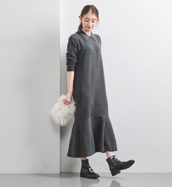 ポロニット ペプラム ロングワンピース