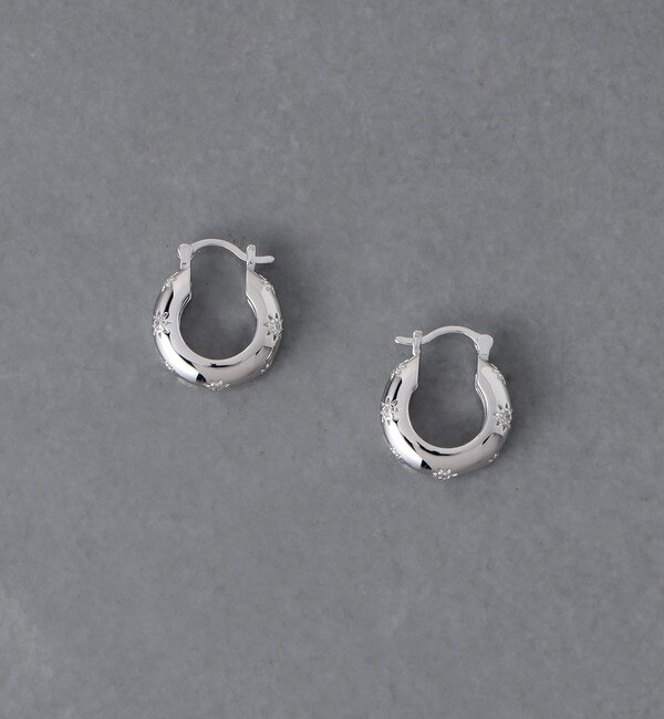 スター/ビジュー フープピアス