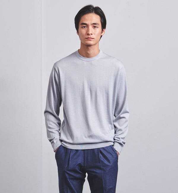 透かし編み ギマ ハーフジップ ポロシャツ|UNITED ARROWS
