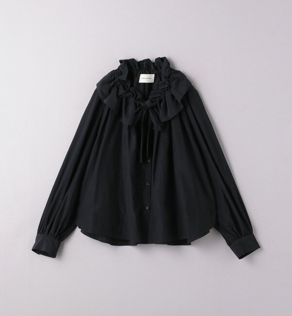 ユナイテッドアローズ タフタ カフリボン ブラウス 黒 plage BEAMS トップス