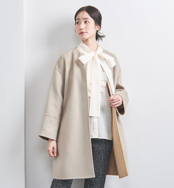 UNITED ARROWS＞W ノーカラー メタルボタン ショートコート †|UNITED ARROWS(ユナイテッドアローズ)の通販｜アイルミネ