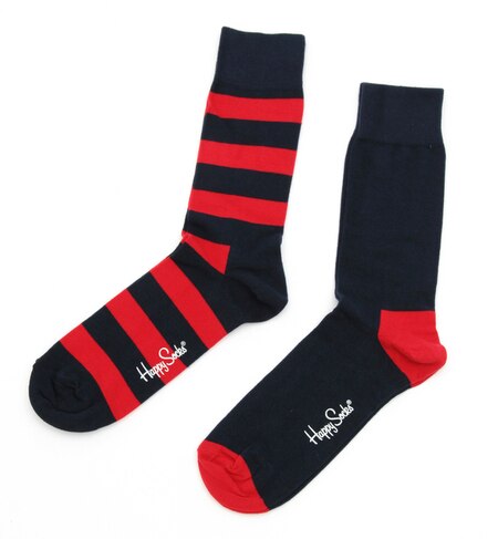 □[ハッピーソックス]Happy Socks TWO PACK BOR+SLDソックス