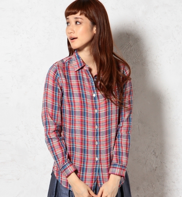 STD GLR LINEN/CHK シャツ