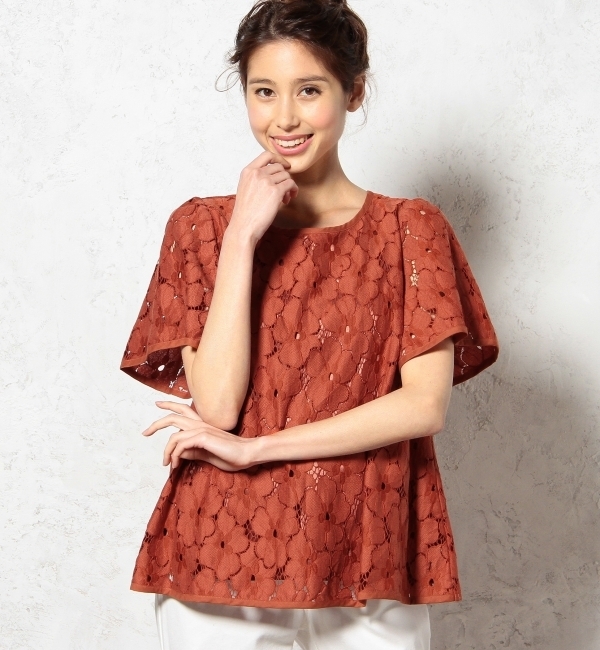 GC N/C LACE F/S POブラウス