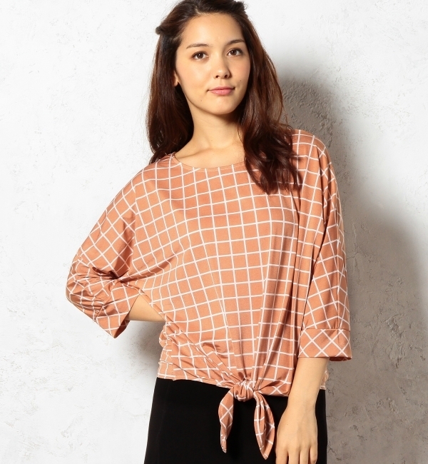 GT E/PU CHK ドルマン プルオーバーカットソー