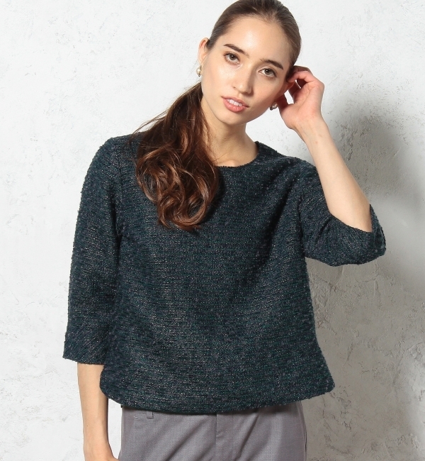GT Pe/Ac/W TWEED POブラウス