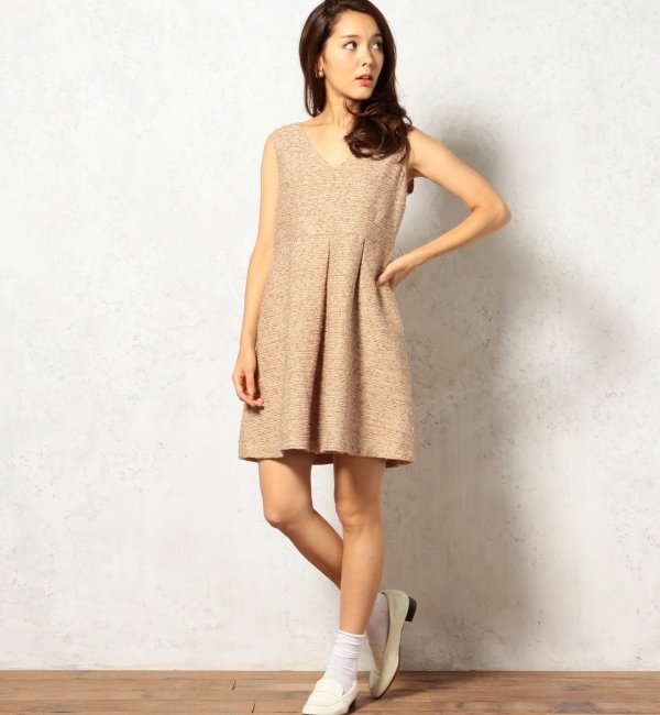 GT Pe/Ac/W TWEED V/N ワンピース