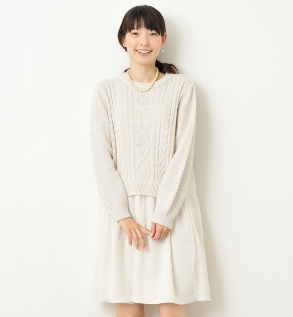 ［WEB限定ミエル］MIELLE KNIT キリカエ ワンピース